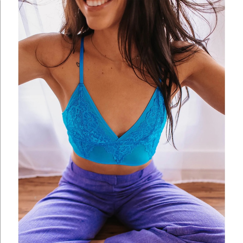NEW bright blue lace bralette